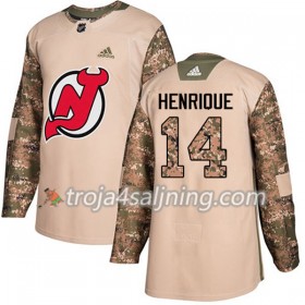 New Jersey Devils tröja Adam Henrique 14 Adidas 2017-2018 Camo Veterans Day Practice Authentic - NHL Tröjor Herr